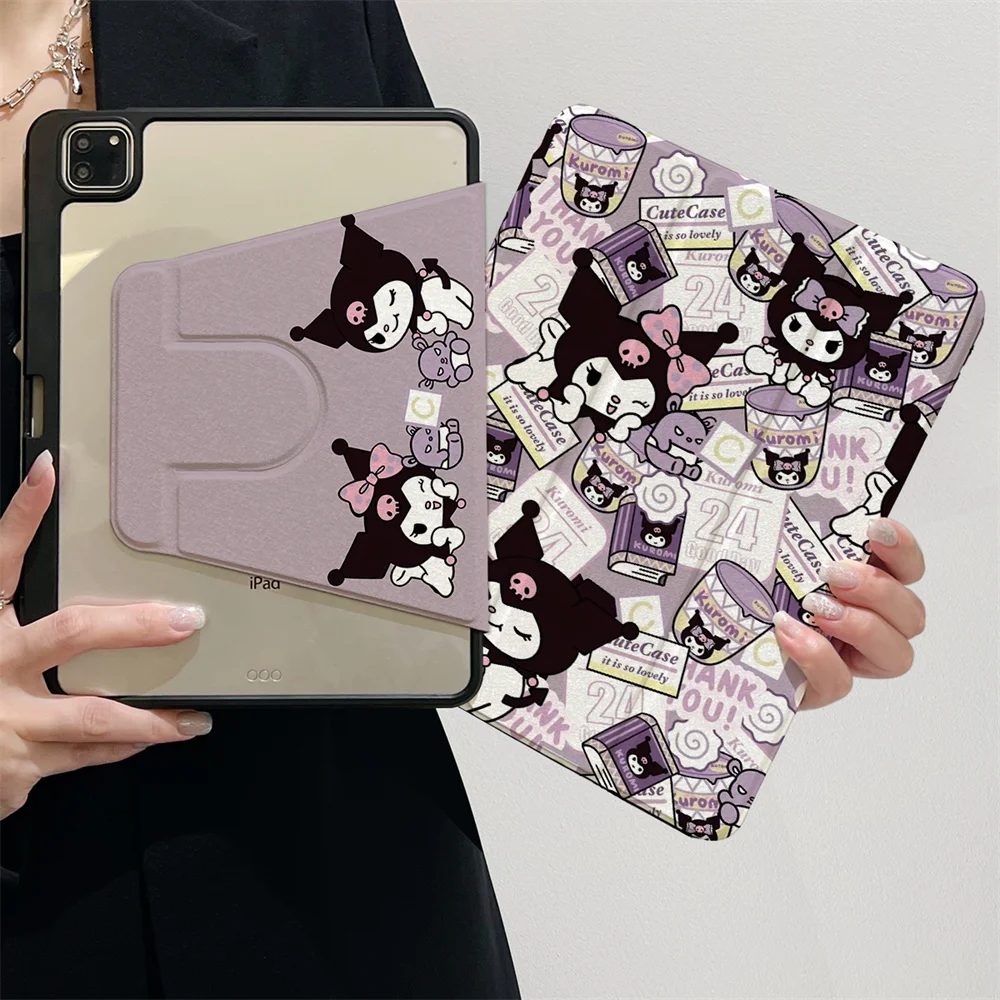 

Kuromi Magnetic Rotation Case for IPad A16 11th Gen 10th 10.2 " Cover for Air7 M3 11inch Air6/5/4 M2 Pro 11 9.7 10.9 Mini6 7