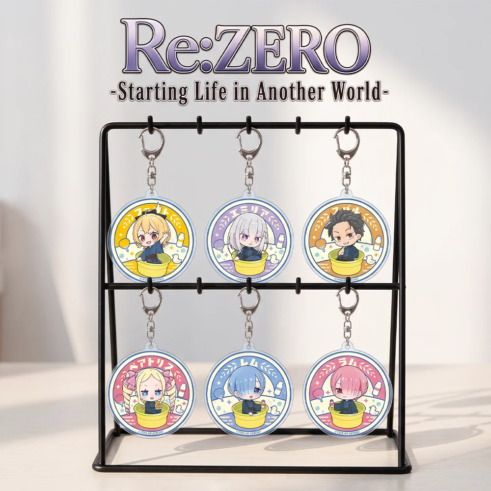 Re:ZERO -Starting Life in Another World Rem Emilia 6CM Cute Anime Acrylic Stand Keychain Badge 58MM Backpack Decoration Charm