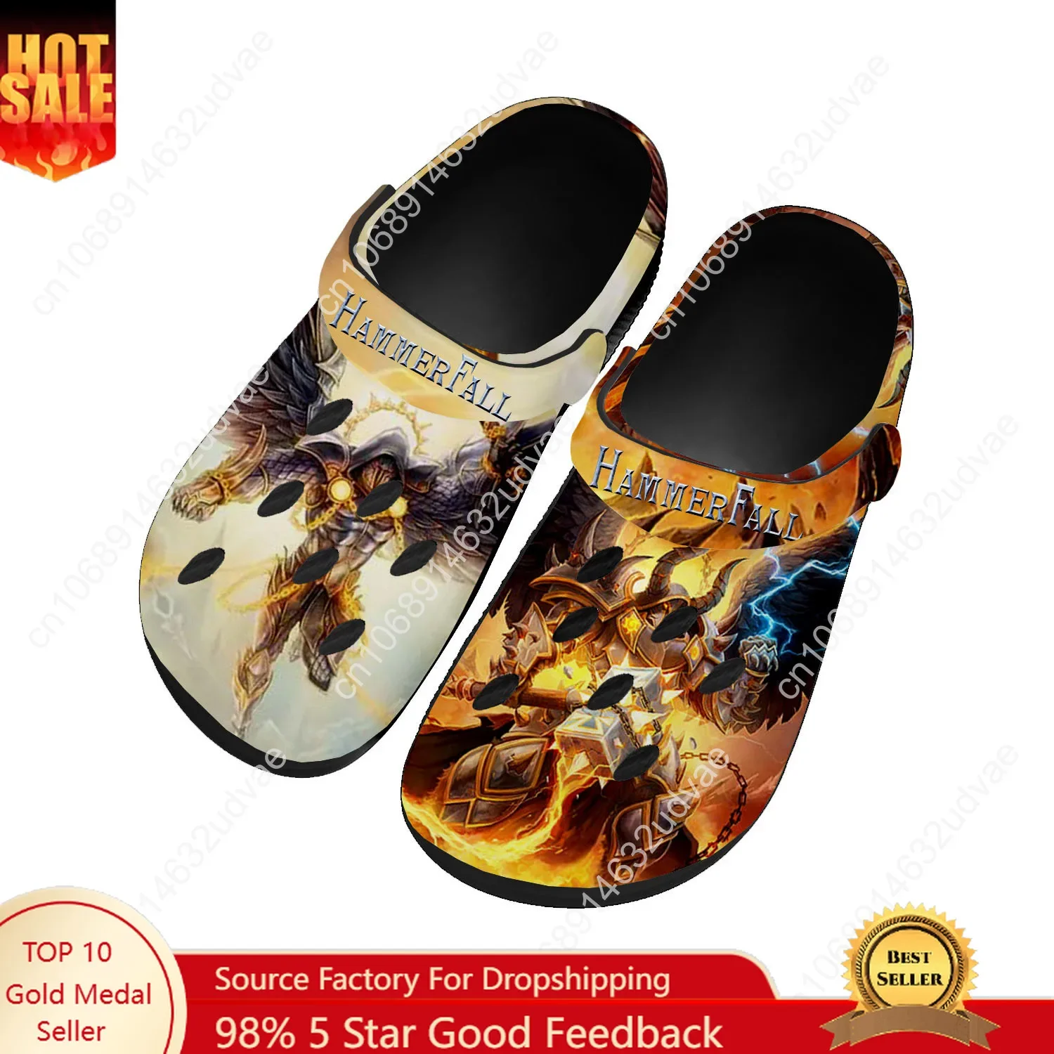 

HammerFall Water Shoes Mens Womens Comfortable Fashion Home Garden Clogs Customizd Sandals Beach Breathable Hole Slippers