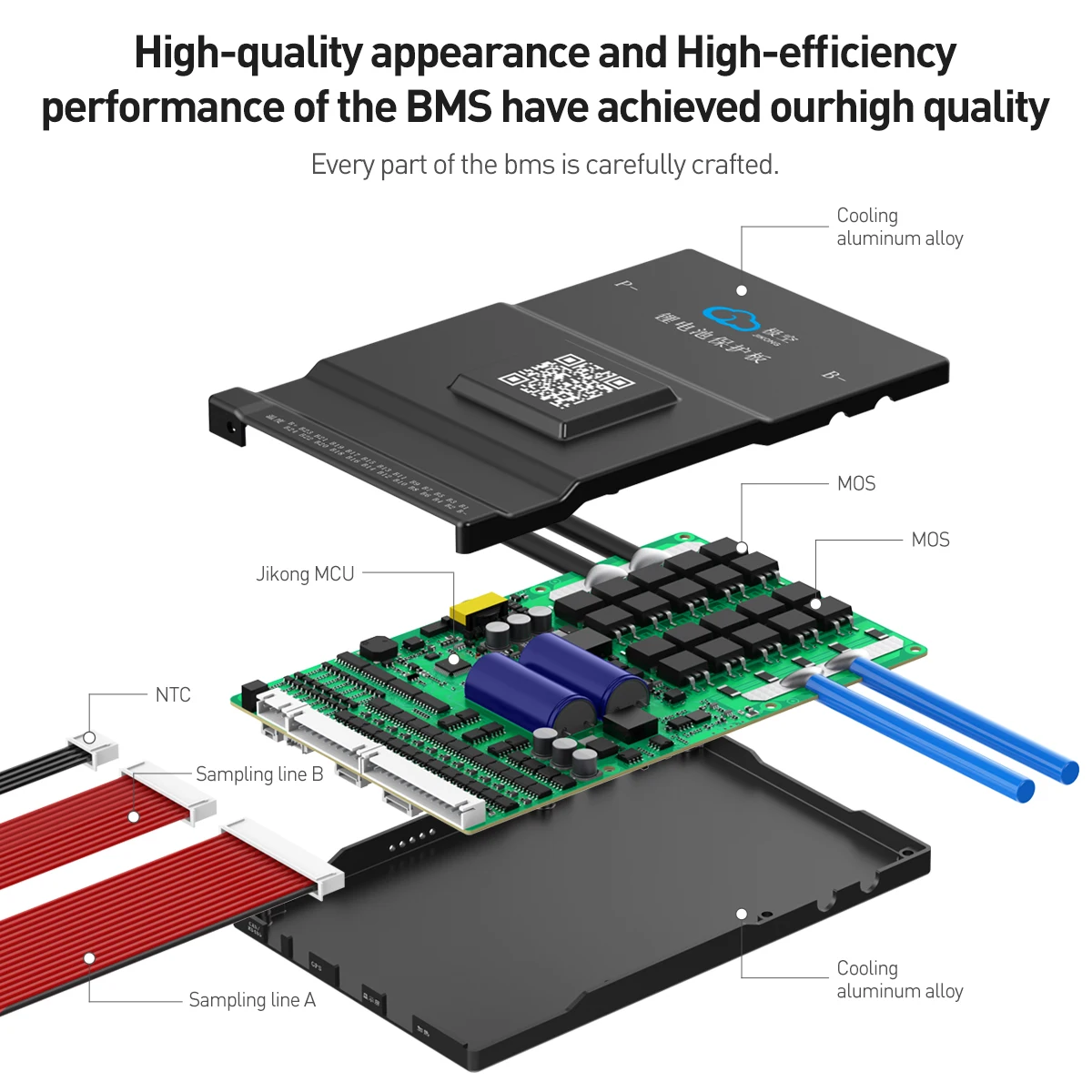 JIKONG BMS JK-B1A24S15P 8S/24S 24V 48V 72V 150A Li-Ion LiFePo4 LTO Batteries BMS Smart Active Balance Active Balance