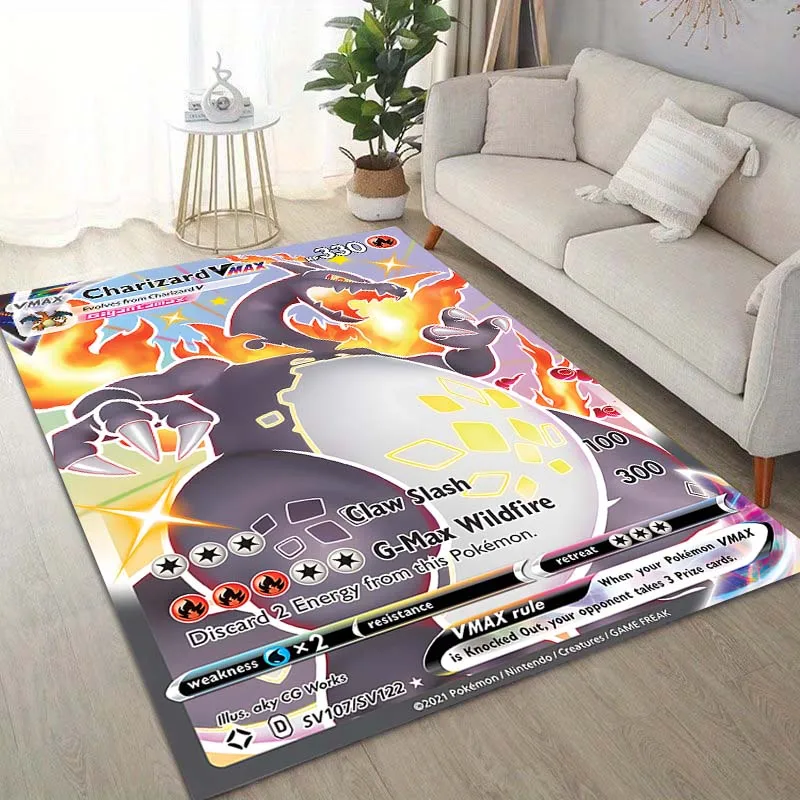 15 Sizes Pokémon Cards Charizard Printing Carpet for Living Room Bedroom Kid's Room Home Decor Area Rug Sofa Cloakroom Mat