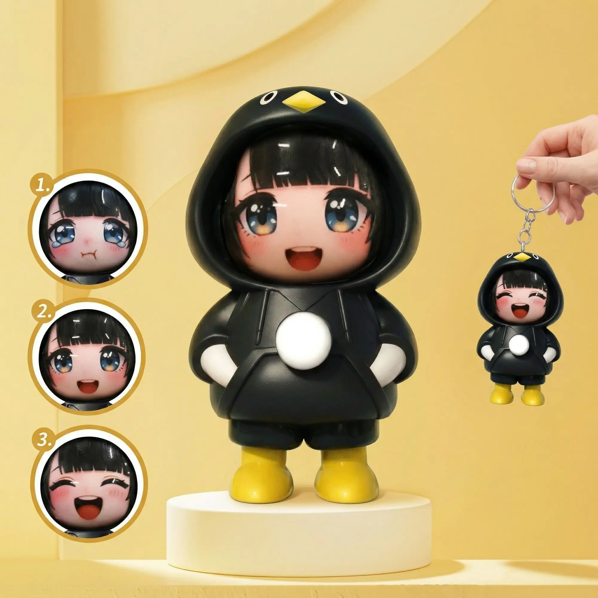 Creative Gugu Gaga Face-Changing Action Figure Doll Model Cute and