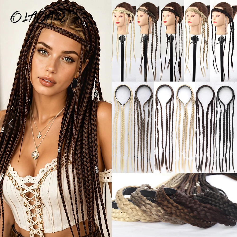 Women Accessories Clearance - 26인치 노르딕 바이킹 브레이드 헤어밴드 탈부착