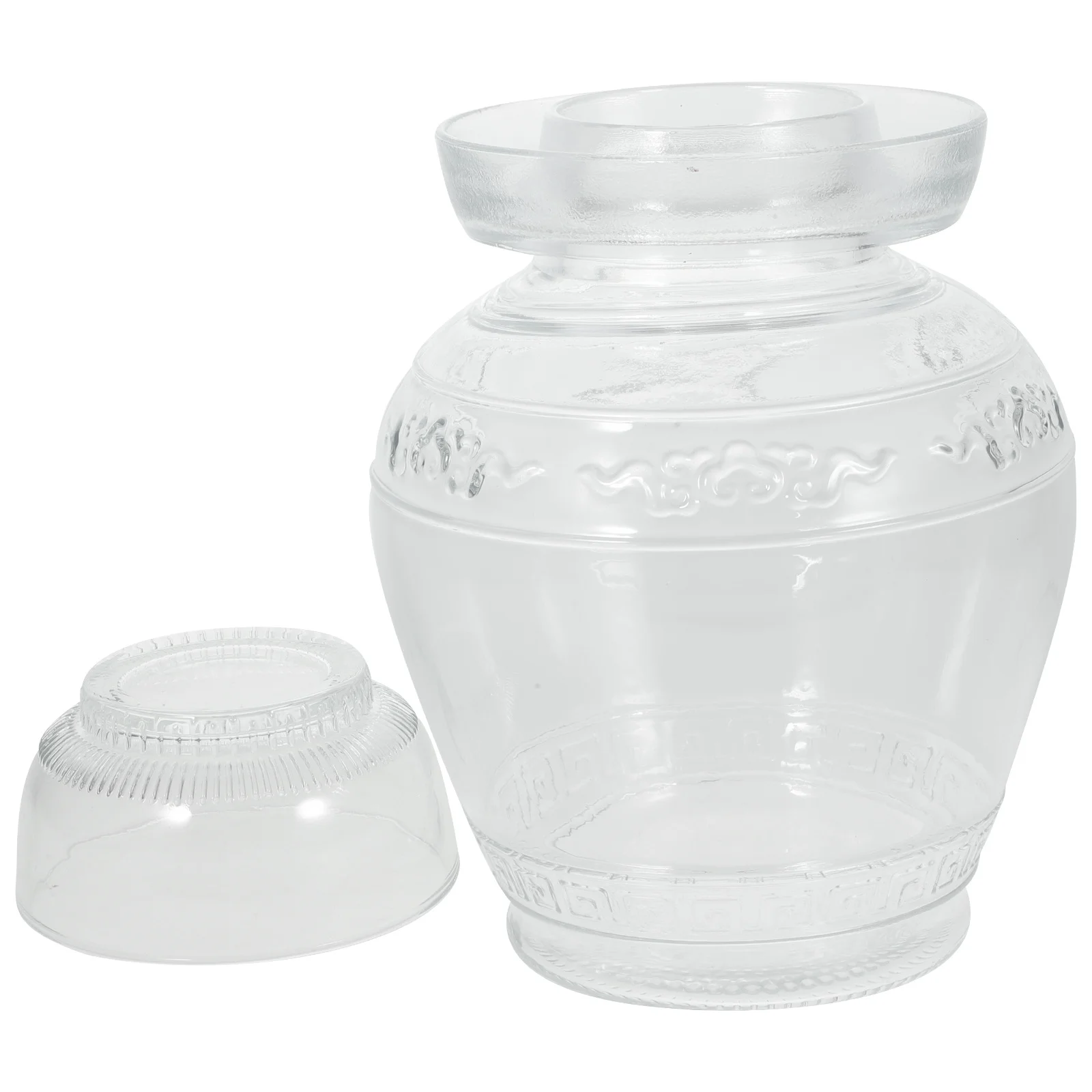 

1Pcs Glass Kitchen Storage Jar Large Capacity Clear Pickle Jar Sealed Pickled Vegetable Food Storage Container Sealing Canister