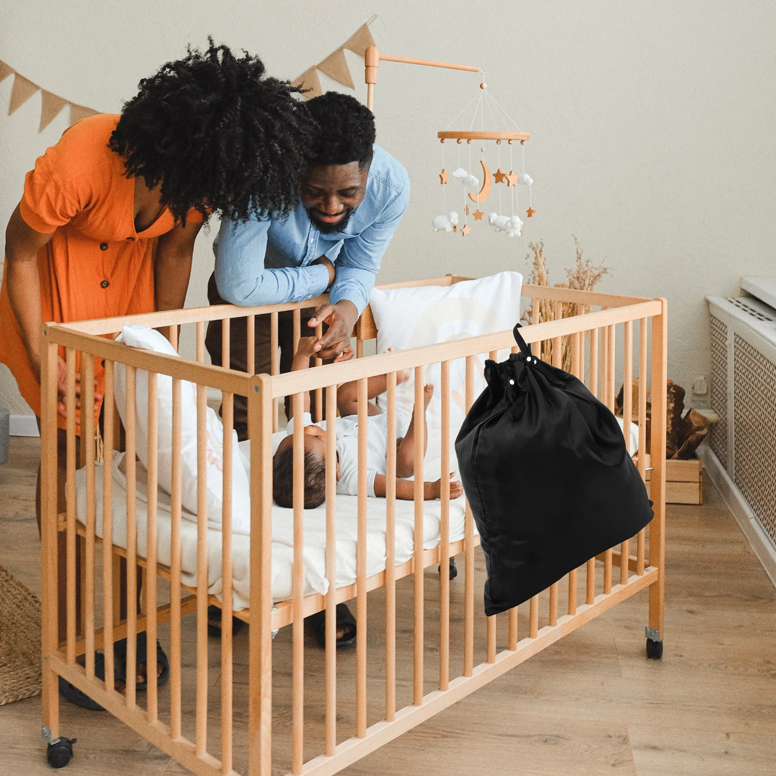 حقيبة حفاضات من قماش أكسفورد مقاومة للاهتراء، منظم متعدد الوظائف مقاوم للماء لحقيبة تخزين السفر الأساسية للطفل #2