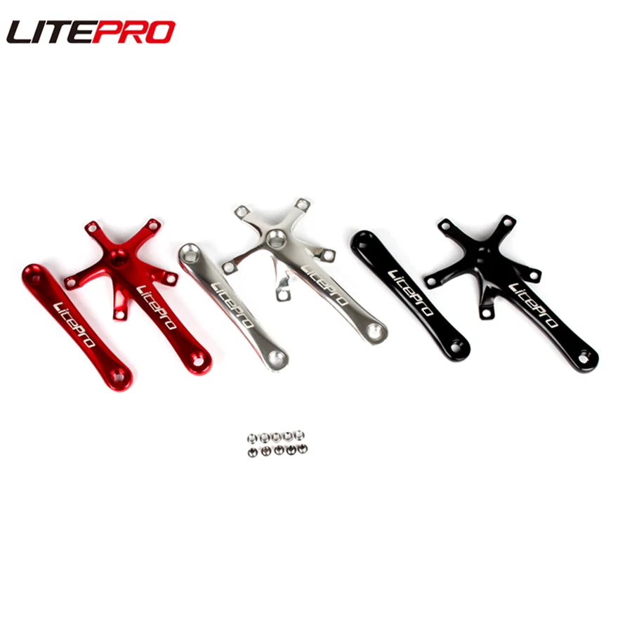 Litepro Bicycle Square Crank 170MM MTB Road Folding Bike Crankset Aluminum Alloy 130BCD Chainwheel