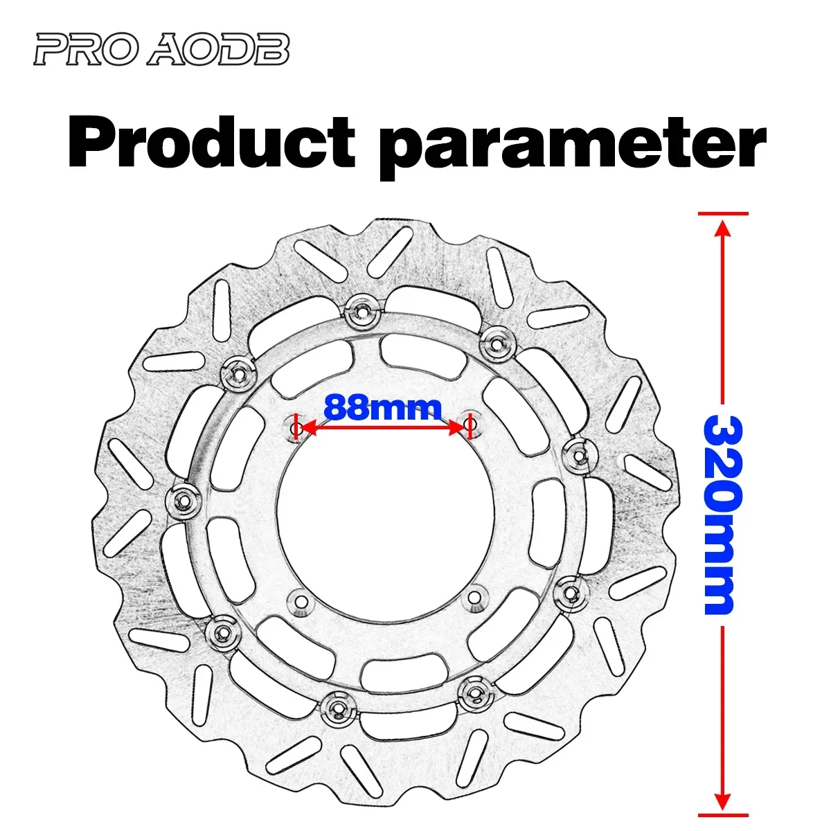 Aluminum Motorcycle 320MM Front Floating Brake Disc Rotor Adaptor For Suzuki RMZ250 2007-2021 RMZ450 2005-2021 RMX450Z 2010-2019