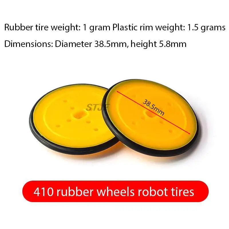 10pcs 410 rubber wheels robot tires TT motor robot intelligent car platform car electronic design toys