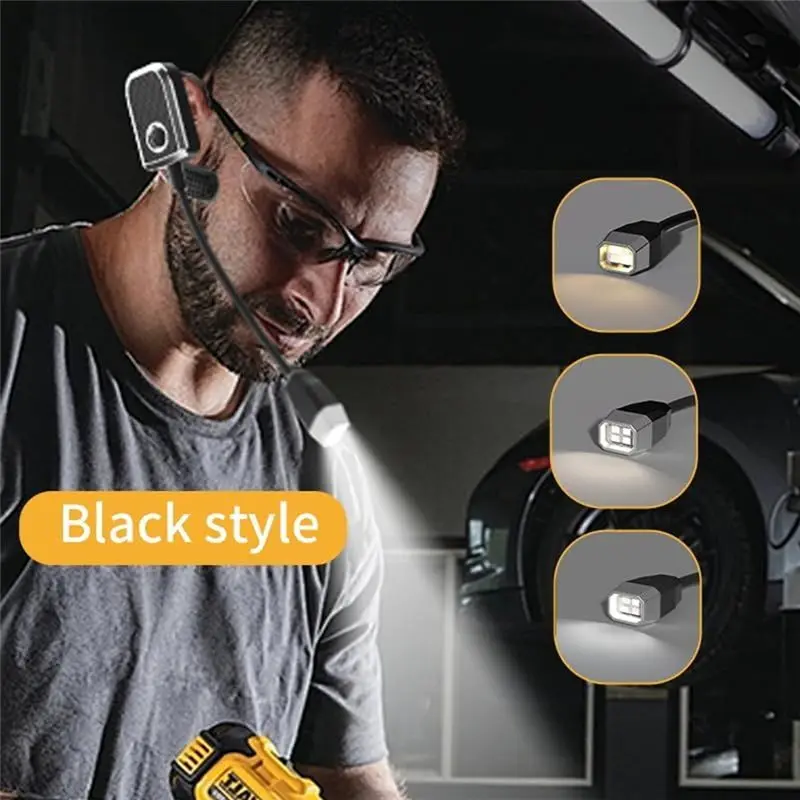 A42Z-360°Ear Clip Reading Light,Night Lamp For Reading In Bed- Eye Caring 3 Colors & 3-Brightness,,Study For Kids & Adults