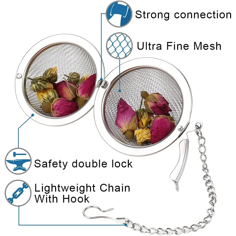 Lmetjma-ティーとコーヒーのためのステンレス鋼のティーとボールの注入器,フィルター付き,ゆったりとしたコーヒーとスパイスのために,t148