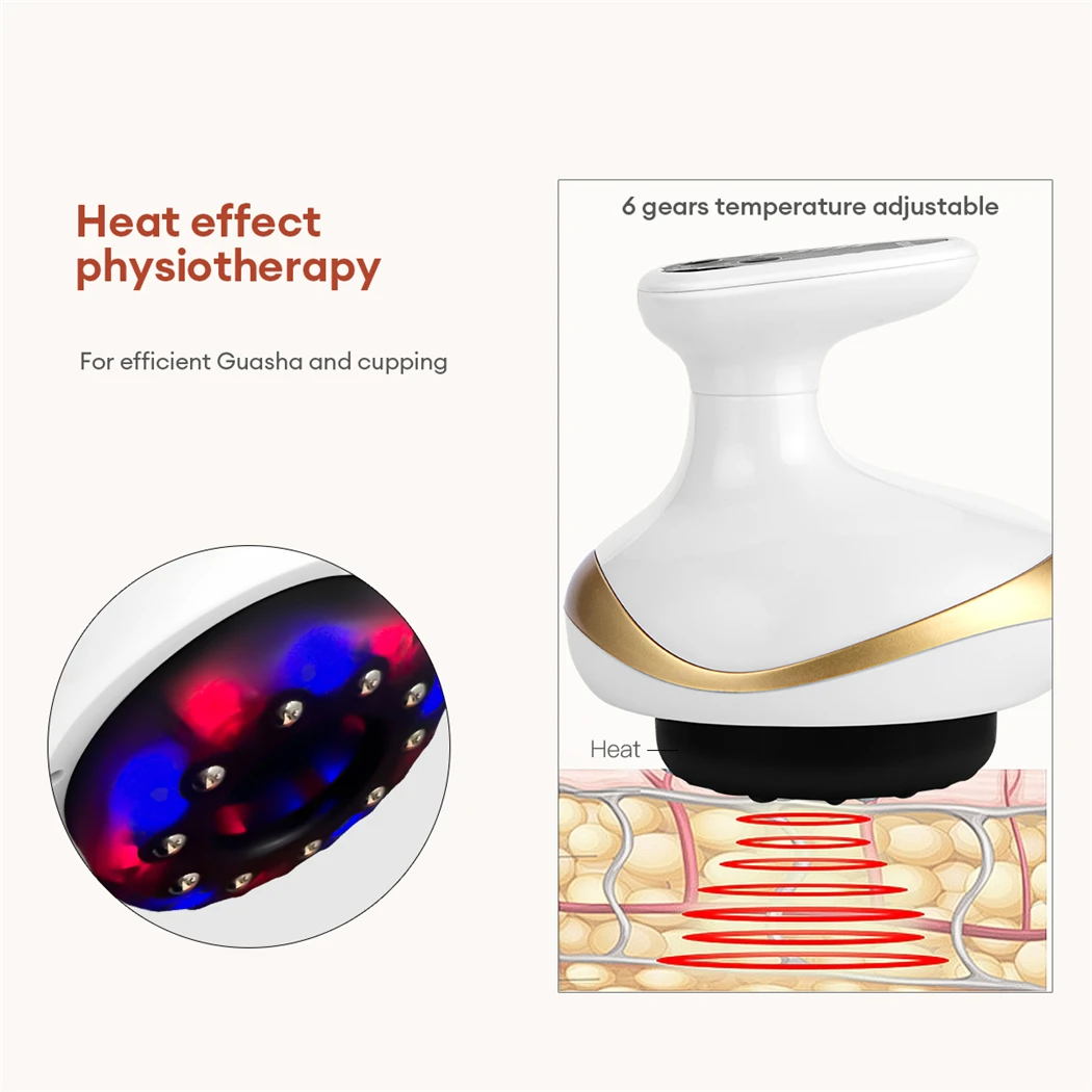 Electric EMS Body Massager Cupping Massage with LCD Display Guasha Scraping Vacuum Suction Cup IR Heating Fat Burner Slimming