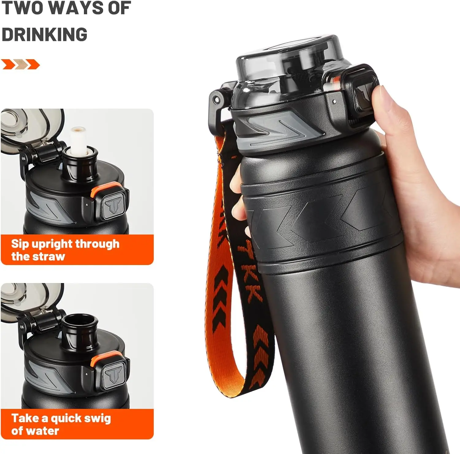 

HydroFortress 30oz Bottle - Vacuum-Insulated Steel Construction with Leakproof Straw System