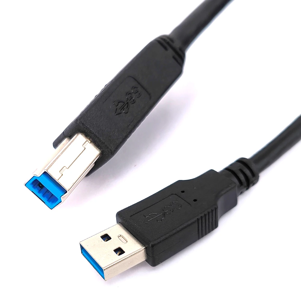 สาย3.0 USB ความเร็วสูงชนิด A ถึง B ชายสายซิงค์ข้อมูลสายเครื่องพิมพ์2เมตรสำหรับ HP Canon Lexmark Samsung CyberPower Dell ฮาร์ดไดรฟ์