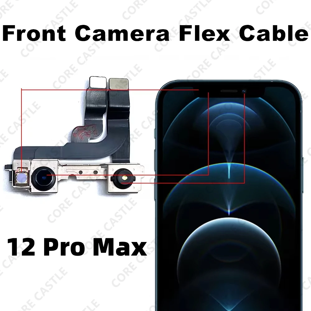 

Front Camera Flex Cable For iPhone 12 Pro Max Facing Small Cam Main Lens With Proximity Light Touch Sensor video call Microphone