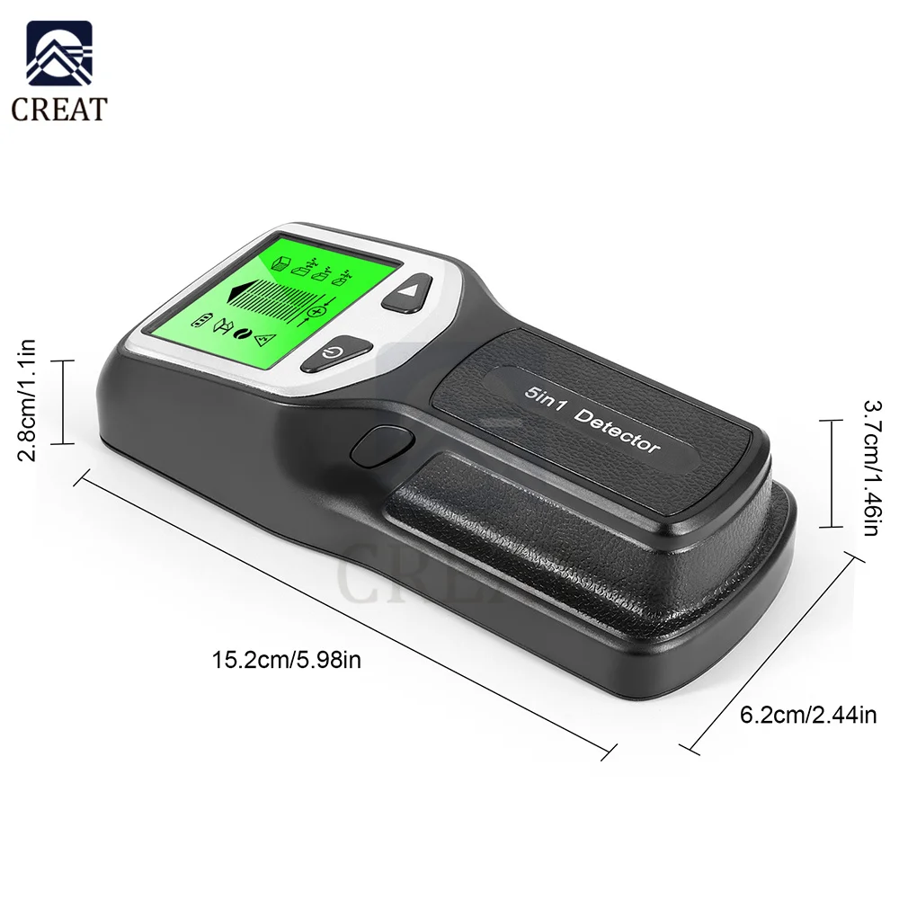 HW430 5 w 1 wielofunkcyjny skaner ścienny metalowy detektor przewodów w ścianie stadniny detektor 9V z cyfrowym wyświetlaczem LCD wyświetlacz