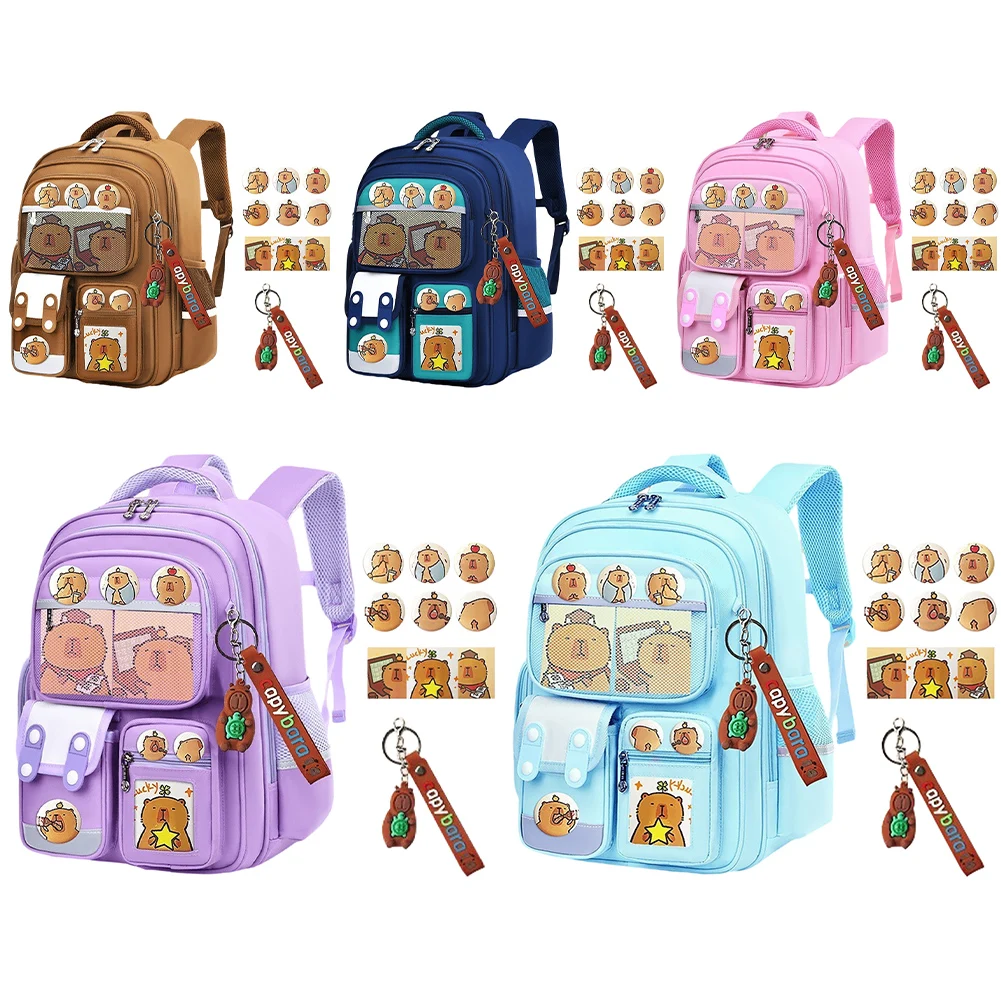 

Capybara Kawaii Schoolbag Adjustable Strap Adorable Daypack Large Capacity Oxford Cloth Rucksack Travel Vacation Backpack