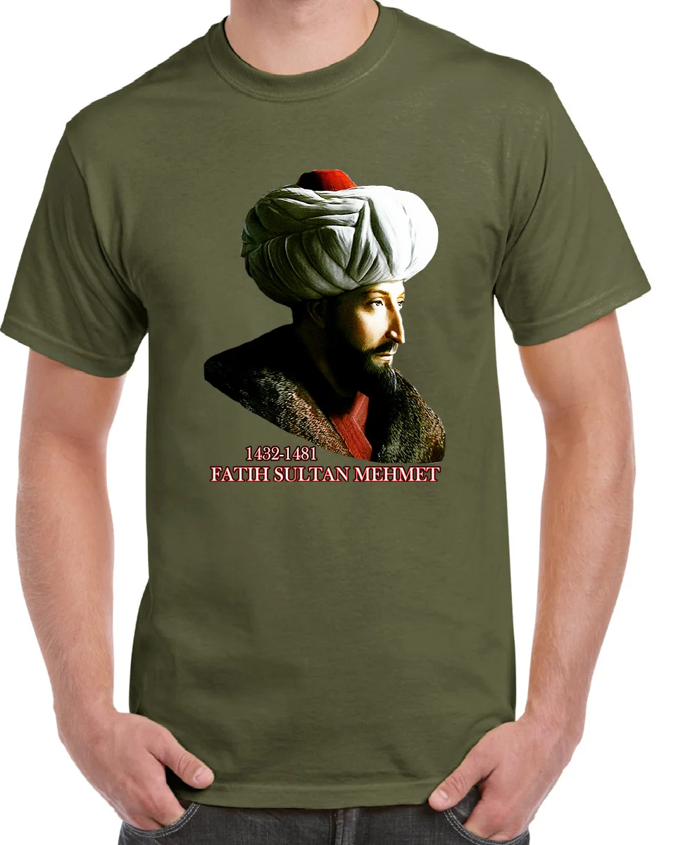 The Conqueror Ottoman Fatih Sultan Mehmet Portrait T-Shirt 100% Cotton O-Neck Summer Short Sleeve Casual Mens T-shirt Size S-3XL