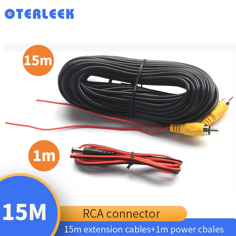 15M Connetor Car Rear View Monitor Camera Video cable and 1.0m Power Cable With Trigger Line
