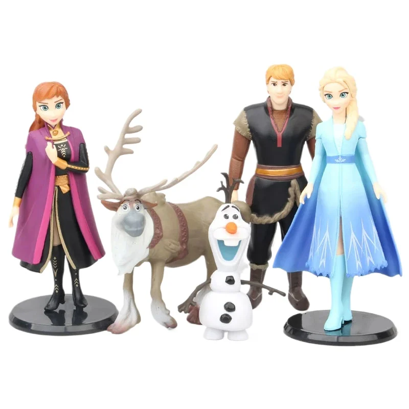 ديزني فروزن الأميرة إلسا آنا أولاف الرنة الديكور مجموعة لعبة عمل أرقام كعكة الديكور الملكة نموذج اللعب هدية #2