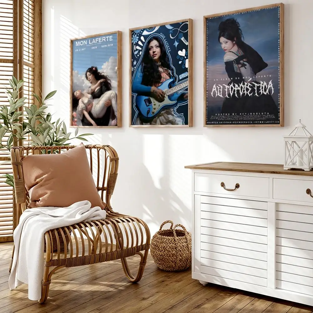 singer M-Mon laferte Poster Wall Stickers HD Painting Self Adhesive Art Decals for Bedroom Living Room Home Decor