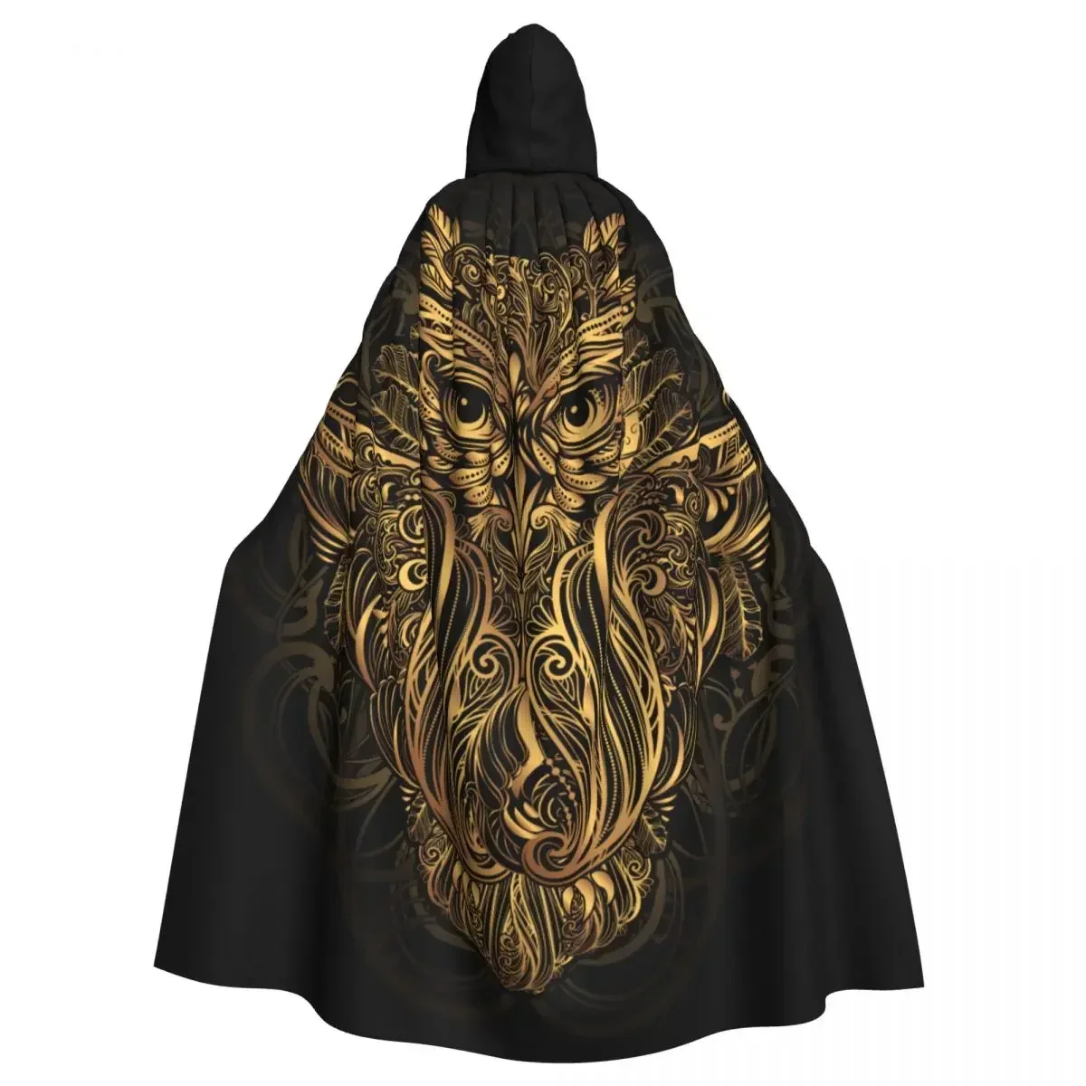 토토믹 및 마스코트 올빼미 후드 망토 폴리에스테르 유니섹스 마녀 케이프 의상 액세서리