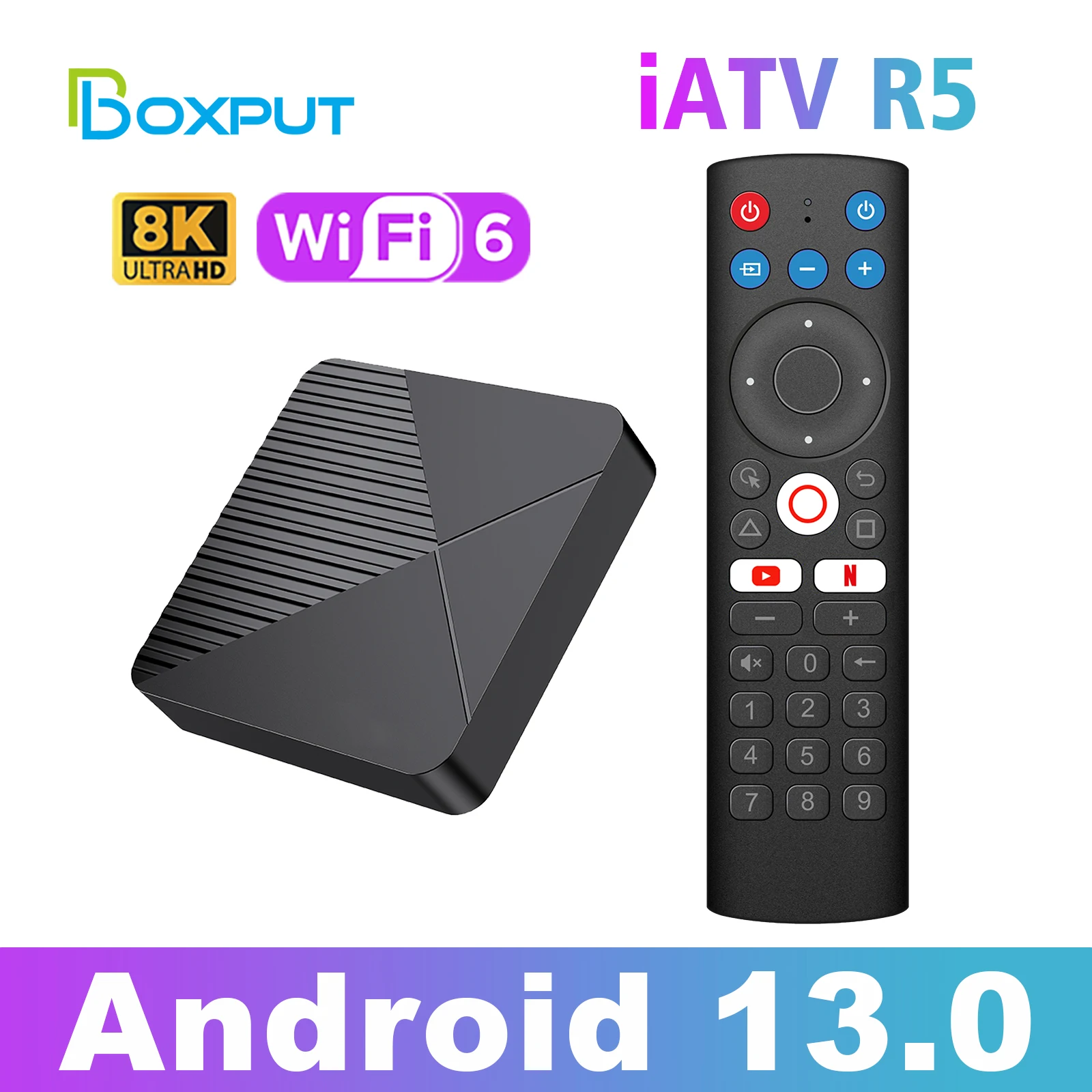 BOXPUT iATV R5 TV Box Android 13 Rockchip RK3528 Quad Core Support 8K Video Decoding Wifi6 BT5.0 Smart Set Top Box Media Player