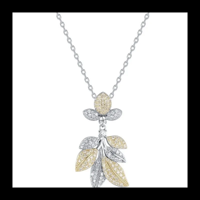 

Лидер продаж, этикетка из стерлингового серебра 925 пробы, инкрустированная бриллиантами, рисовыми ушками, цепочка на ключицу, изысканное высококачественное ожерелье с подвеской Wo