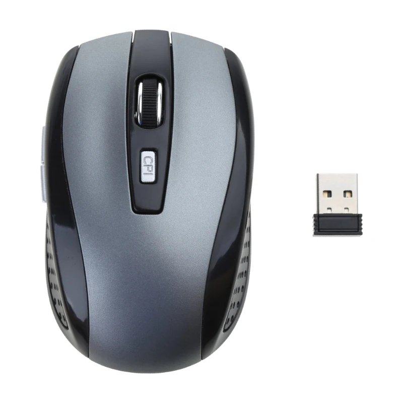 

2.4G Wireless Computer Mouse with Adjustable DPI, Ergonomic Grips, 6 Buttons Cordless Mouse, Portable Optical Dropship