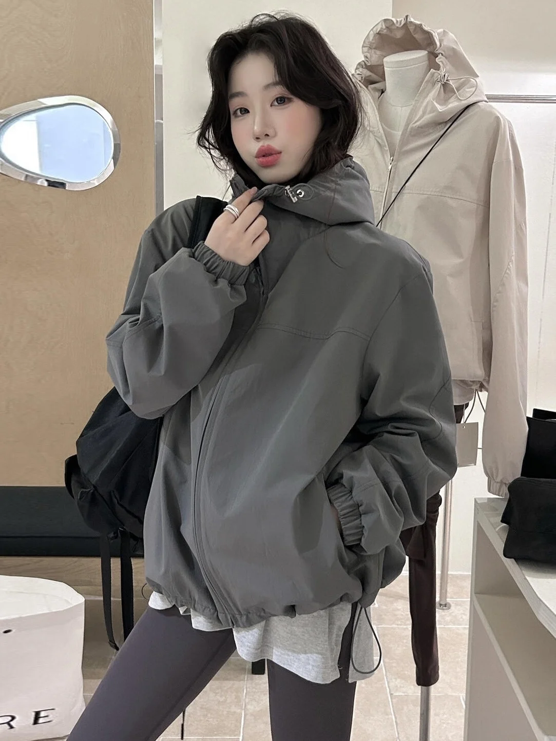 

Korean Sle ort Outdoor Jaet Women's Casual Lightweight Hooded Windproof Sunscreen Street Sle Autumn Winter New Arrival