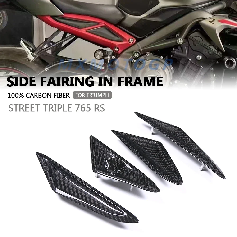 

For Triumph Street Triple 765 R RS 100% Carbon Fiber Fairing Side Fairing in Frame Motorcycle Accessories 2017- 2021 2022 2023