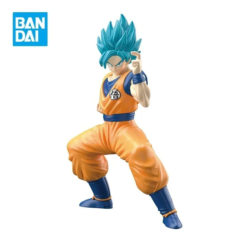 BANDAI Dragon Ball Z Figure Super Saiyan Assembly Model Son Goku Blue Hair Action Figure Anime Action Figures Toys for Children