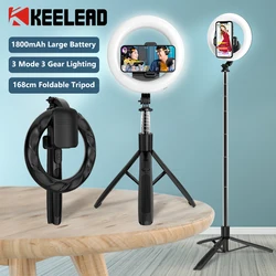 Kij do Selfie z 8-calowym lampa pierścieniowa 1680mm składany statyw z lampa akumulatorowa bezprzewodowym Bluetooth dla Smartphone iOS Android