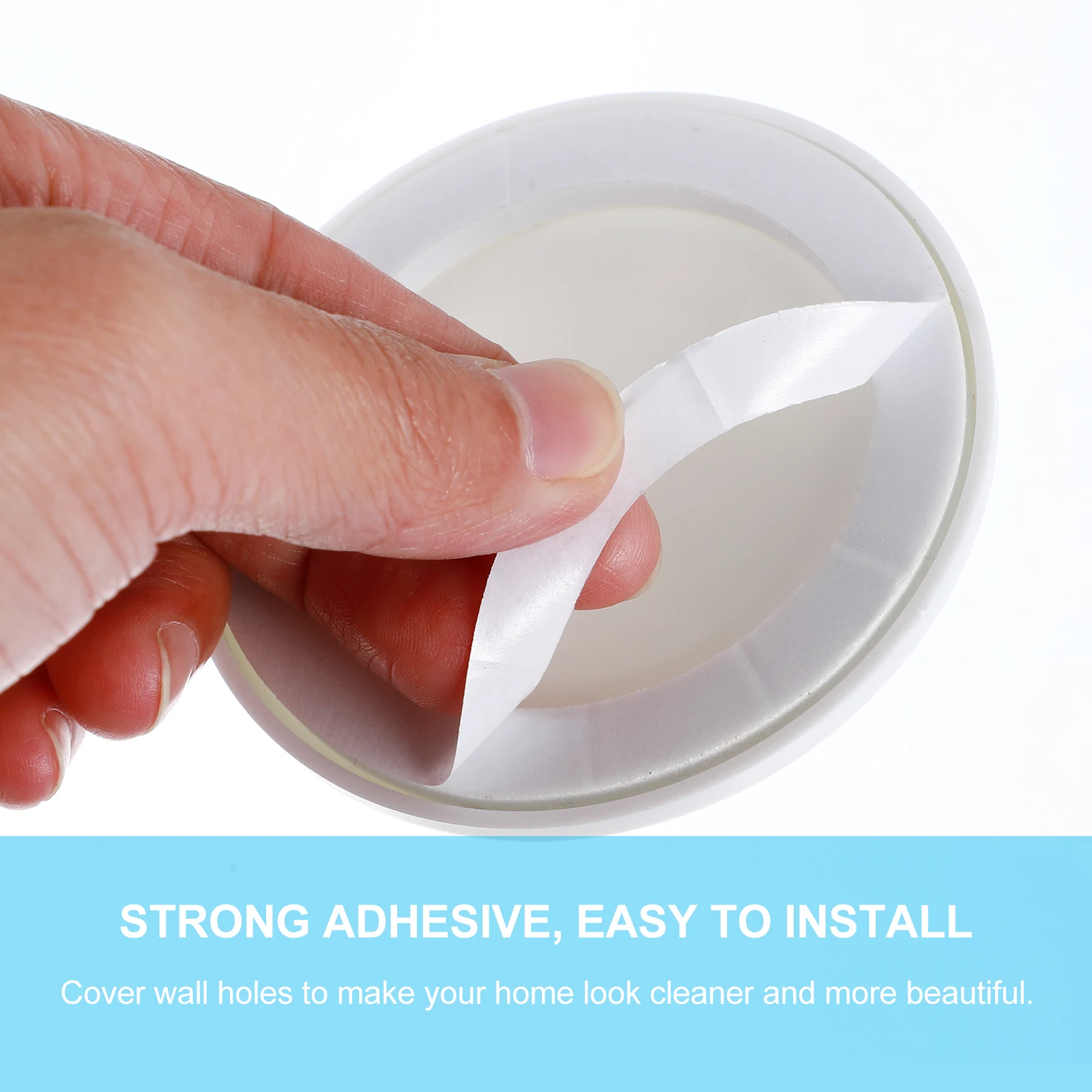 

4pcs Wall Reserved Hole Cover White Pipe Plate Plug Decorative Cap Durable Rustproof Corrosion Resistant Home Use Simple