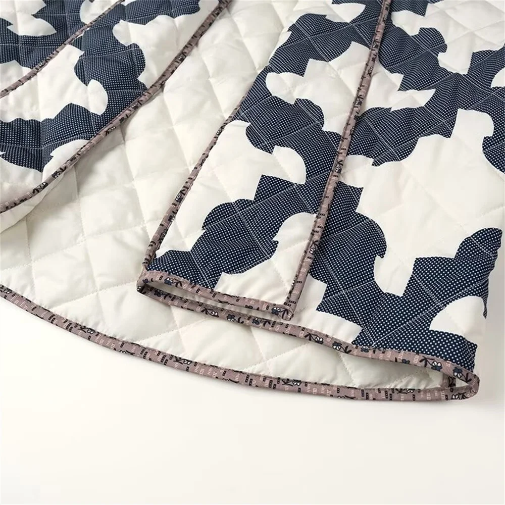 2024 Herfst Nieuwe Dameskleding Europese En Amerikaanse Stijl Retro Mode Veelzijdige Kimono Katoenen Jas Met Lange Mouwen En Print