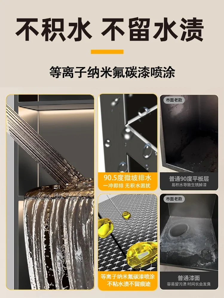 Stainless steel bathroom niche embedded bathroom sink extremely narrow frame bathroom storage rack custom