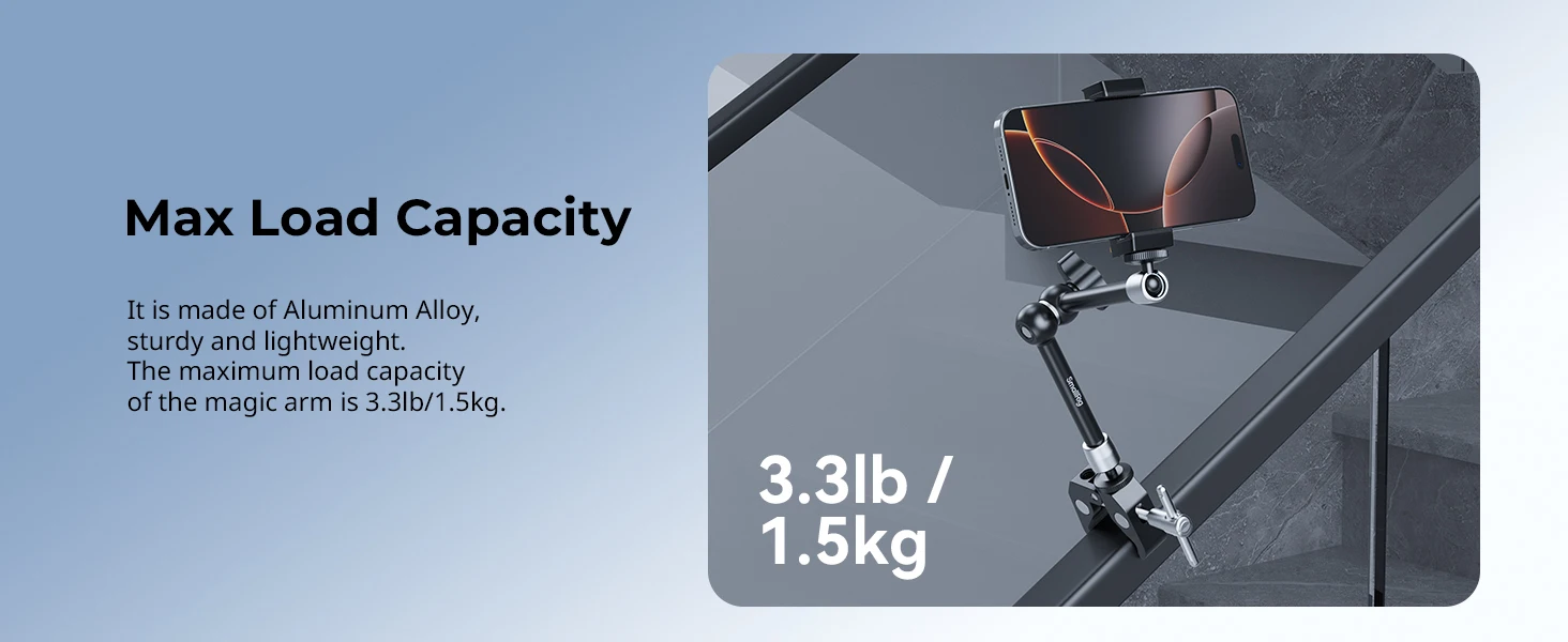 SmallRig 9,8-Zoll-Klemme in Krabbenform für Telefone mit Super-Clamp und Magic-Arm mit 1/4"-20-Schraube für Action-Kameras, Monitore, Mikrofon -5326 – Detail 7