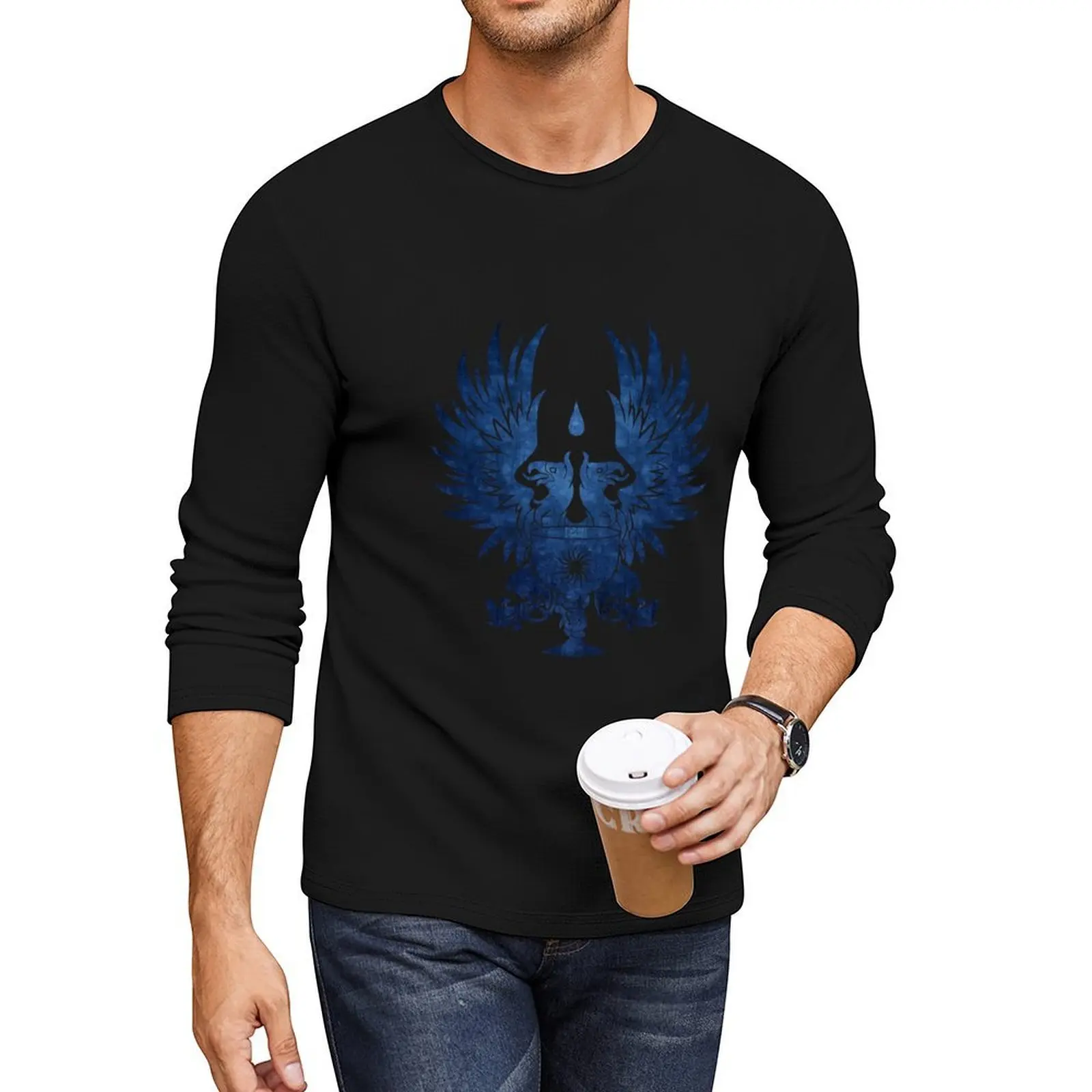 

Dragon Age: Grey Warden Blue (White BG) Long T-Shirt tops Aesthetic clothing korean fashion customized t shirts t shirts men