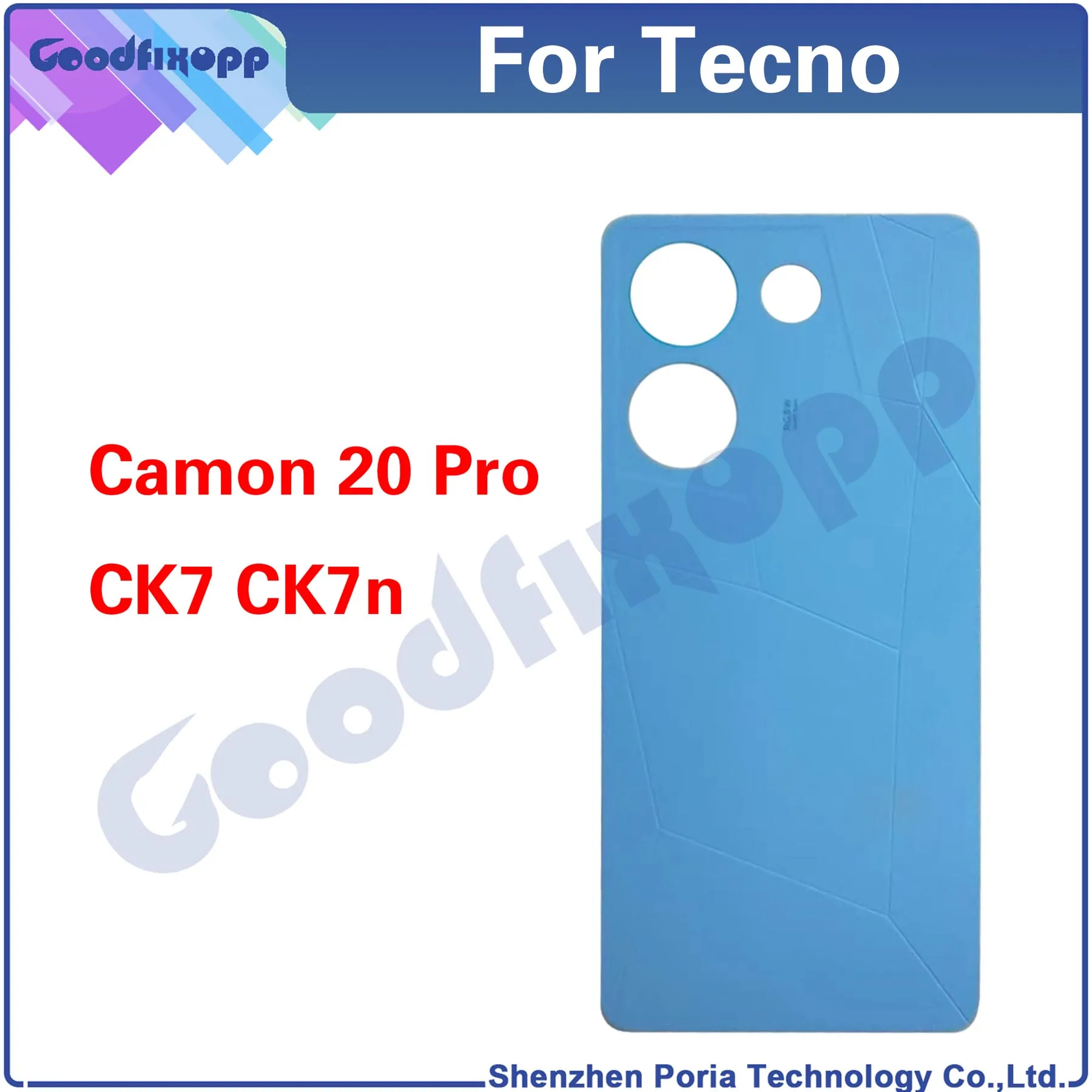 

Rear Case For Tecno Camon 20 Pro CK7 CK7n Battery Back Cover Door Housing Repair Parts Replacement