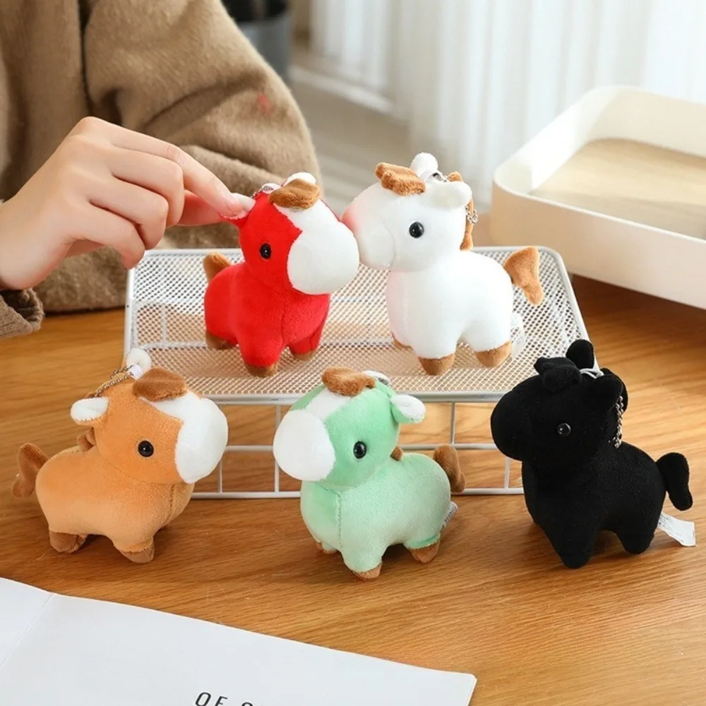 

Funny Cartoon Pony Pendant Animal Steed Horse Keychain 11cm Stuffed Chinese New Year Gift Home Decoration