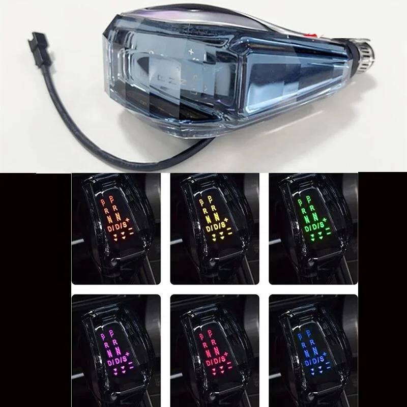 Perilla de cambio de marchas de cristal para coche, perilla de cambio de marchas con botón trasero, luz LED colorida, para Audi A3, A4, A5, A6, A1, Q1, Q2, Q3 AT MT