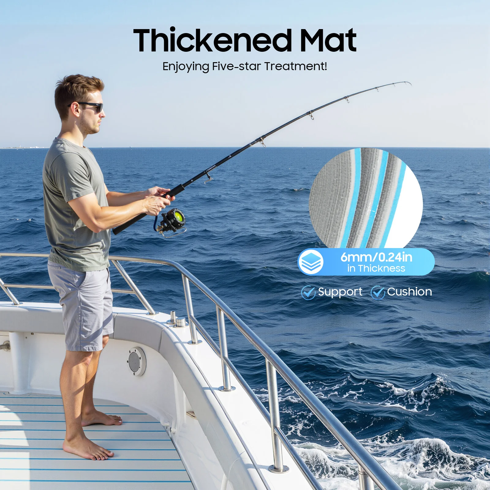 240x90cm 6mm EVA Foam Boat Floor Mat Self-Adhesive Anti-Slip Teak Deck Mat Waterproof Sound Insulation Rv Yacht Gym Floor Pad Gray Black Stripes
