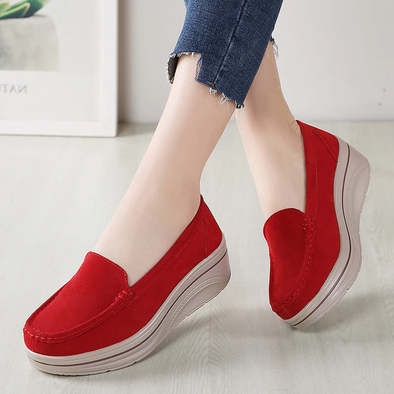 42 large size women\'s shoe cover foot suede leather single shoes waterproof platform increase thick sole British single shoes