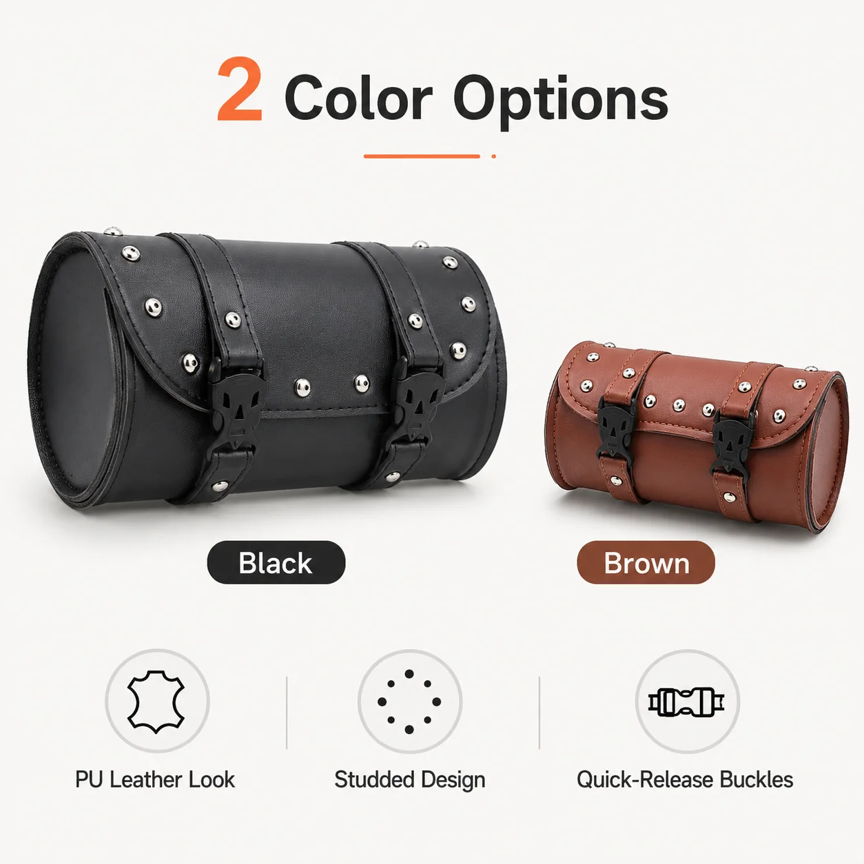 Motorcycle Fork Bag Leather Tool Storage Pouch Universal Front Fork Saddle Bag Riding Accessories Water Resistant Storage Case
