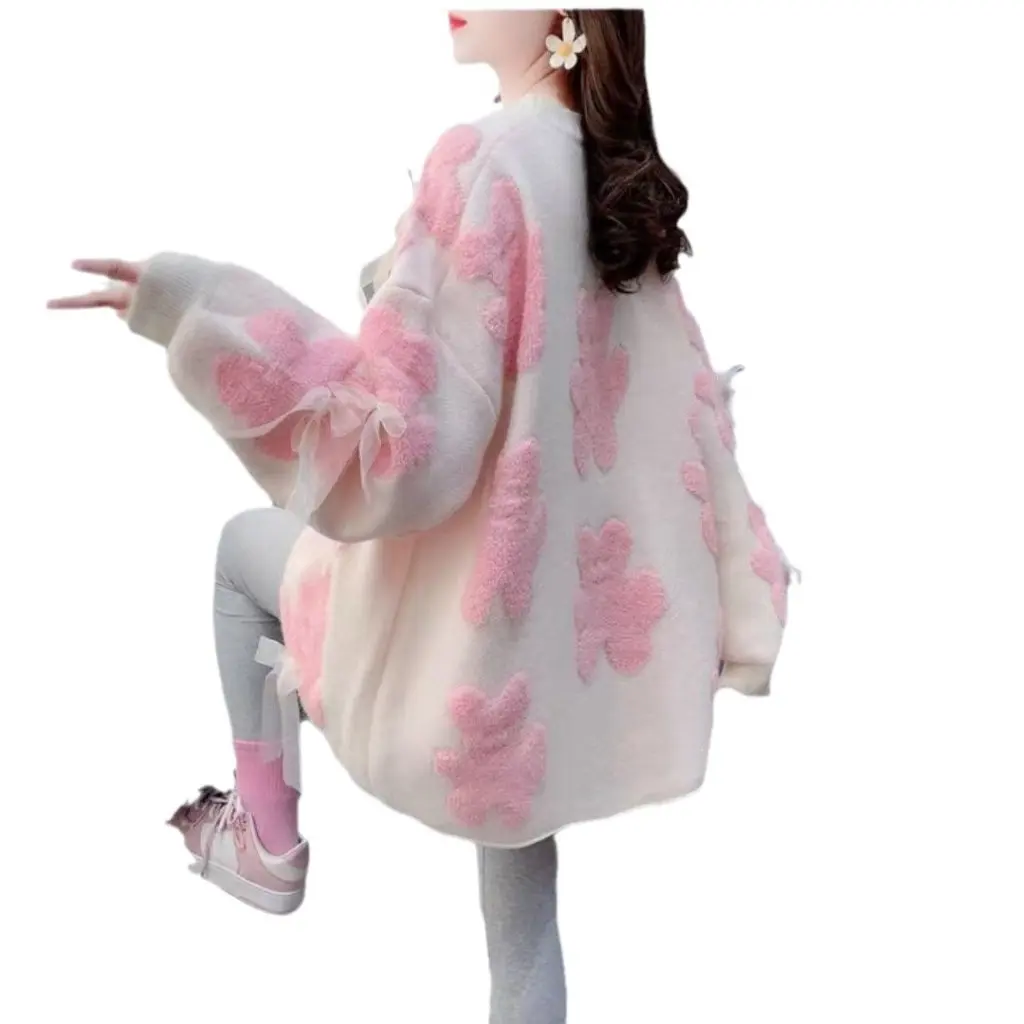 

Женский трикотаж средней длины в корейском стиле, пуловер, свободный топ с круглым вырезом на осень и зиму, новый ленивый стиль