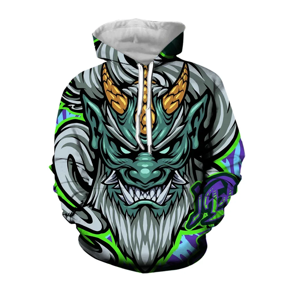 

Jumeast 3D Halloween Demonic Hoodie Men Clothing Casual Streetwear Mens Fashion Hoodies Oversize High Quality Clothes Pullover