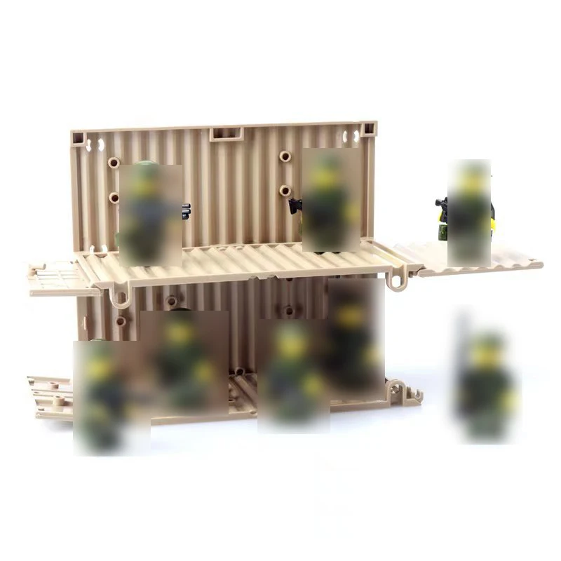 Beige Container MOC Military Weapon Boxes Bricks Accessories Army Scene WW2 Building Block Parts Shipping SWAT