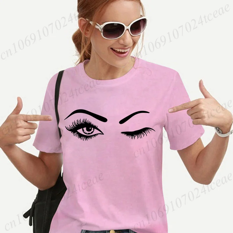 New Fashion Women T Shirt Party Shirts Eyelash & Lips Birthday T-Shirt Casual Its My Birthday T-Shirt Birthday Queen Girl Tops