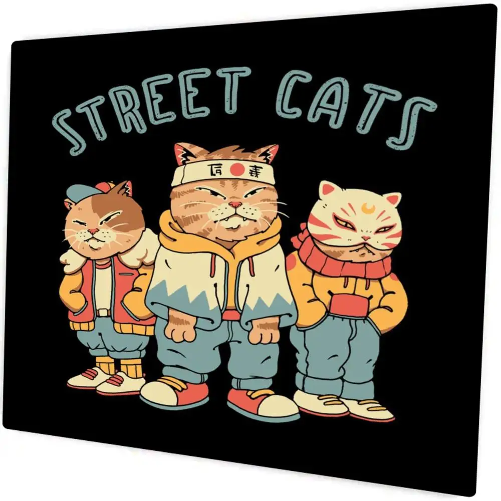 

Small Japanese Cat mouse pad rubber anti-slip portable laptop mousepad edge-locked durable desk mat office gaming accessorys Xs