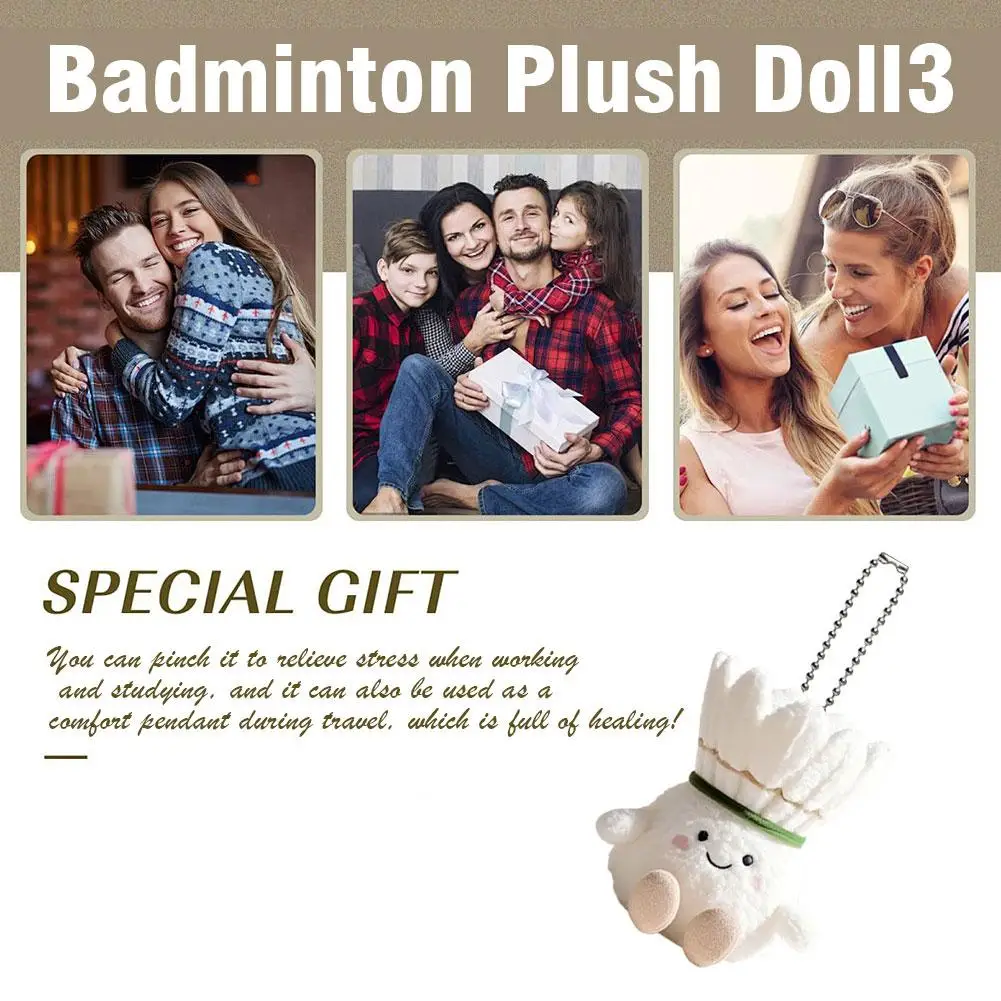 Nieuwe Creatieve Badminton Sleutelhanger Zachte Schattige Pluche Pop Harige Tas Decor Hanger Leuk Speelgoed Badminton Pluche Pop Sleutelhanger Gift 2026