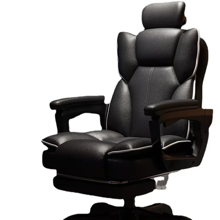 

Polyurethane Leather Modern Luxury Adjustable High Back Executive Ergonomic Swivel Office Chair with Headrest